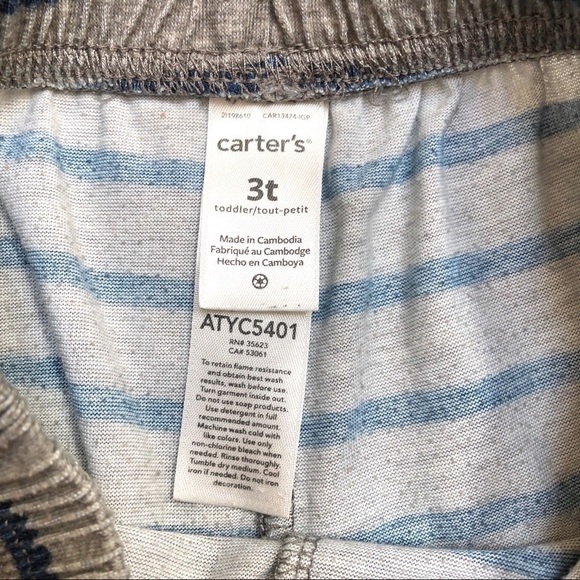 ⭐️ 5 for $25 A Set of Carter’s Striped Blue & Grey Shorts & Blue Vest Size 3 T - Picture 6 of 11